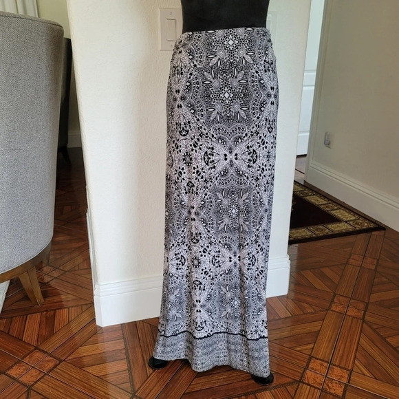 Maxi CYNTHIA ROWLEY Stretch SKIRT Fold Over White - Picture 1 of 8